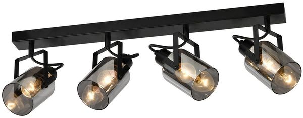 ZMH Schwarzer Deckenstrahler 4-flammig 350° verstellbar Deckenlampe Industrial Vintage E14