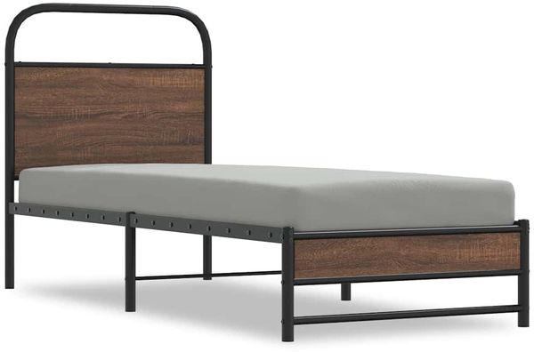 vidaXL Bettgestell ohne Matratze 80x200 cm Braun Eichen-Optik 4100473 Bild 2