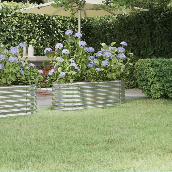 vidaXL Hochbeet Verzinkter Stahl 114x40x36 cm Silbern 318867