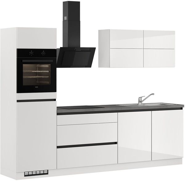 IMPULS KÜCHEN Küchenzeile "Hamburg", Ausrichtung wählbar, Schubkästen mit Soft-Close, vormontiert,wahlweise mit E-Geräten, Breite 280 cm