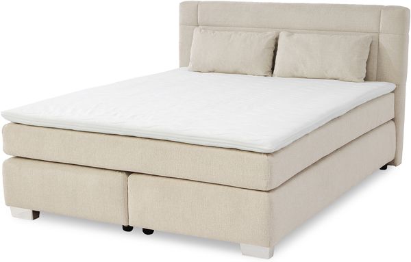 Jockenhöfer 'Romana Max' Boxspringbett, 160x200 cm, Chenille Beige