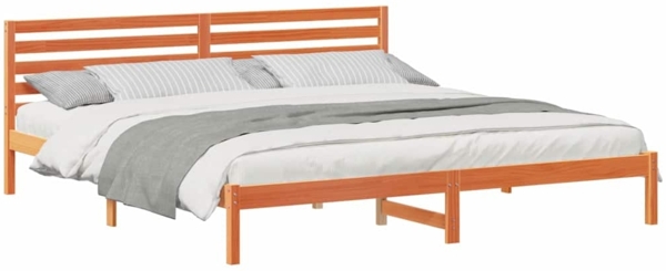 vidaXL Bettrahmen Wachsbraun 200 x 210 cm Massives Kiefernholz 872322 Bild 2