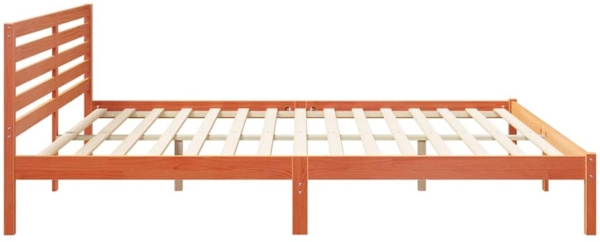 vidaXL Bettrahmen Wachsbraun 200 x 210 cm Massives Kiefernholz 872322 Bild 5