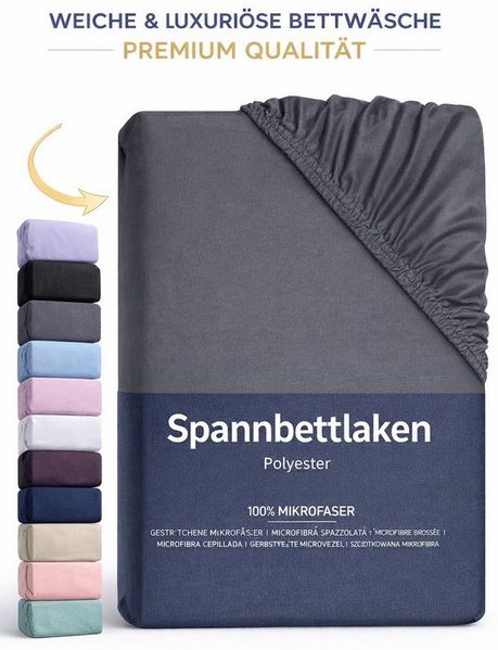 BRB HOME Spannbettlaken Spannbettlaken Gebürstete Mikrofaser, Polyester, Gummizug: Rundum, (1 Stück), Polyester für Boxspringbett und Topper bis 35 cm