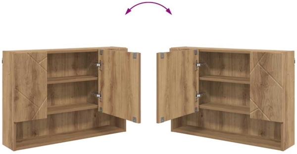 vidaXL Badezimmer-Spiegelschrank mit Tür Artisan-Eiche 80 x 17 x 55 cm 883363 Bild 9