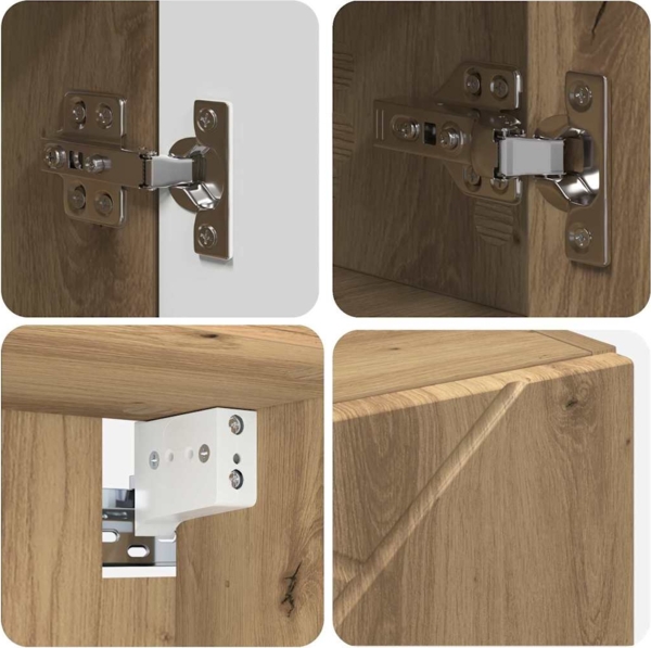 vidaXL Badezimmer-Spiegelschrank mit Tür Artisan-Eiche 80 x 17 x 55 cm 883363 Bild 8