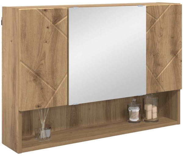 vidaXL Badezimmer-Spiegelschrank mit Tür Artisan-Eiche 80 x 17 x 55 cm 883363 Bild 2