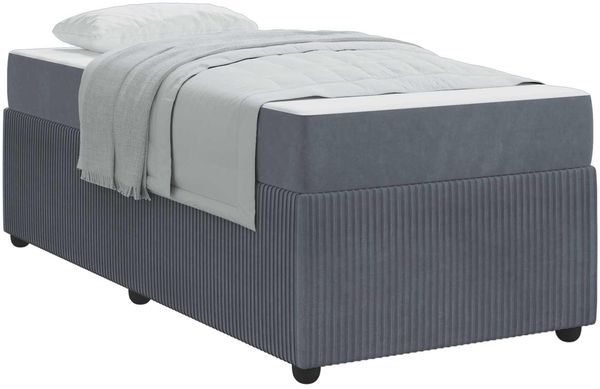 vidaXL Bettrahmen mit Matratze Dunkelgrau 90 x 200 cm Stoff 3398348 Bild 2