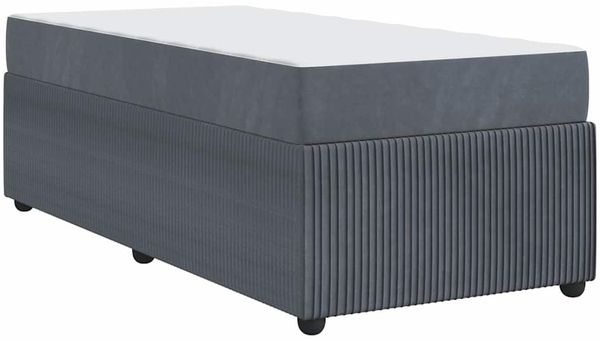 vidaXL Bettrahmen mit Matratze Dunkelgrau 90 x 200 cm Stoff 3398348 Bild 7