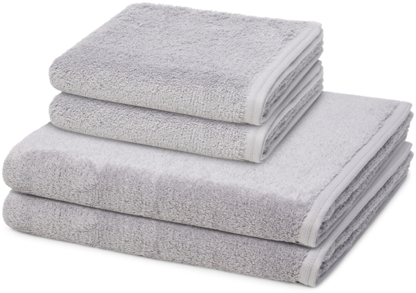 Vossen Vegan Life 4 tlg. Frottier-Set - 2 X Handtuch (50 X 100cm), 2 X Duschtuch (67 X 140cm) - 580 g/m2 - Shadow