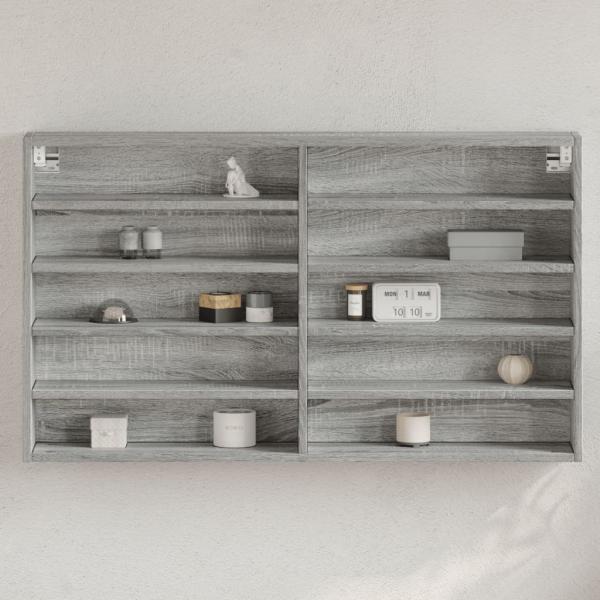 vidaXL Vitrinenschrank Grau Sonoma 100x15x58 cm Holzwerkstoff 847931