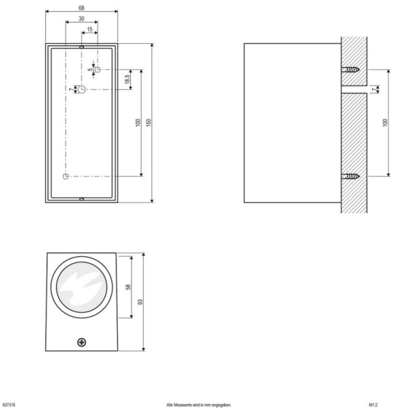 EVN rechteckige Wandleuchte anthrazit IP44 up&down Licht Bild 4