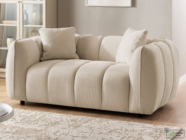 S-Style Möbel Sofa 2-Sitzer Nubira in tief gesteppter Bubble-Optik aus Strukturstoff, mit modernem Design und Wellenfederung
