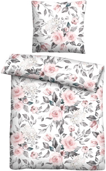 Traumhaft schlafen - Castell - Markenbettwäsche Nicki Bettwäsche 0380446 ROSEN, rose, 1x 155x220 cm + 1x 80x80 cm