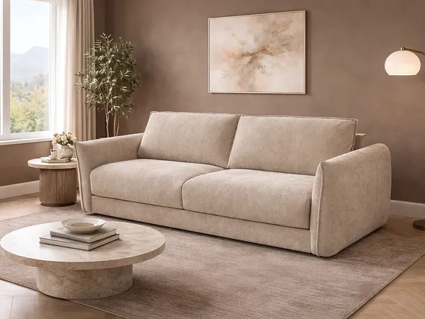 Vente-unique - GABRIZA Sofa Stoff Beige - B 100 cm x H 80 cm x L 202 cm