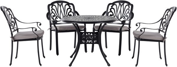Gartentisch Set ANCONA Metall 90x90x72 cm Schwarz