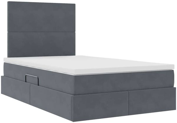 vidaXL Aufbewahrungsbett mit Matratze Dunkelgrau 120 x 200 cm Samt 3371962 Bild 5
