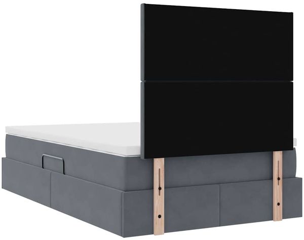 vidaXL Aufbewahrungsbett mit Matratze Dunkelgrau 120 x 200 cm Samt 3371962 Bild 11