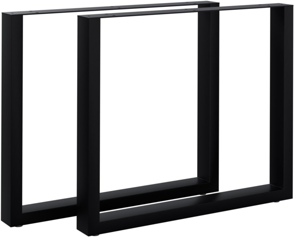 CLP 2er Set Tischbeine Ilkan für DIY-Esstisch Metall pulverbeschichtet bis 400 kg,schwarz 80 cm