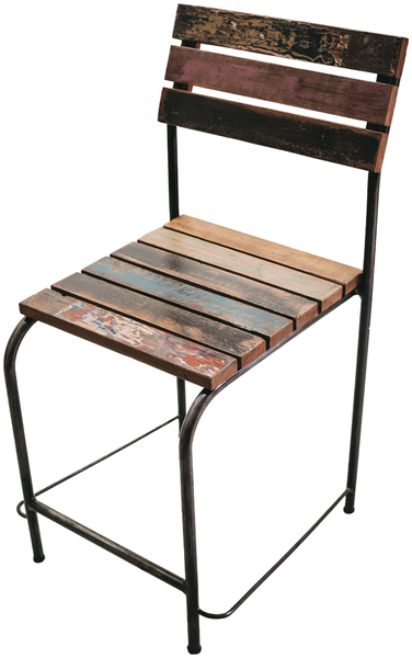Sanotechnik Holzsessel Bunt, Holz, Metall, 35x35x84 cm