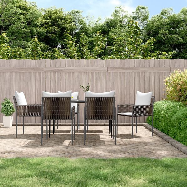 vidaXL Gartenstühle mit Kissen 6 Stk. Braun 54x61x83 cm Poly Rattan 3187088
