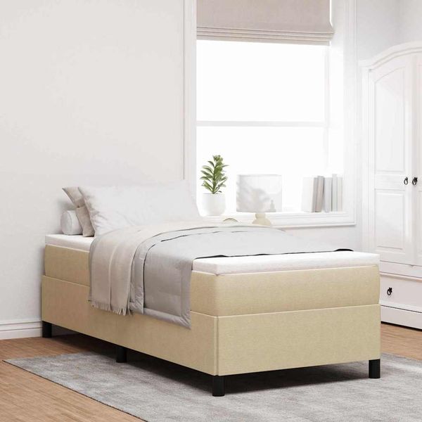 vidaXL Boxspringbett Grau-Grün 100 x 200 cm Cordstoff 42006956