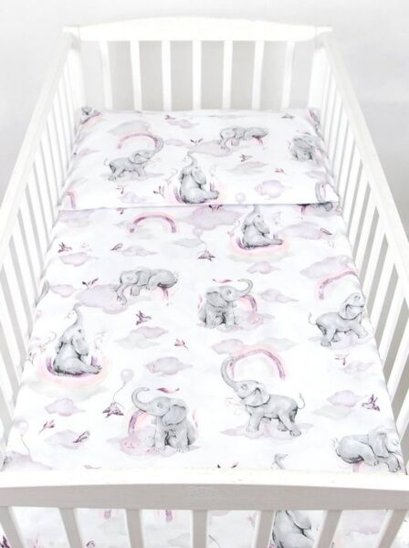 BabyLux Kinderbettwäsche BABYLUX Kinderbettwäsche 2Tlg. 100x135 cm Bettwäsche Bettbezug Baby, 125. Elefanten Rosa