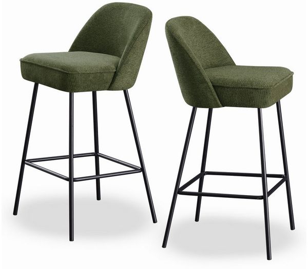 JYMTOM Barhocker Gepolsterter Sitz mit Federkern, Sitzfläche aus Leinen und Textilien (2 St), Metallbeine, für Bar, Theke, Küche, Esszimmer und Bistro geeignet
