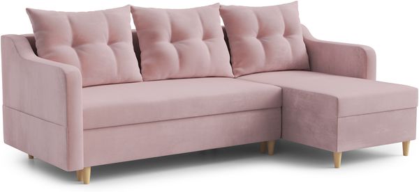 AX LIVING Ecksofa Samt Balerno 224 cm – Stilvolles Design in Lila