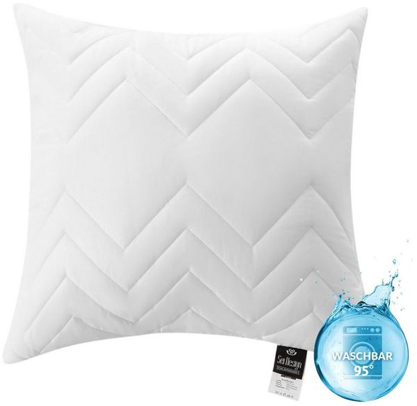 SEI Design Kopfkissen Kopfkissen Kissen Zierkissen Dekokissen Sofakissen, Füllung: 100% Mikrofaser, Bezug: Mikrofaser, Seitenschläfer, Rückenschläfer, Bauchschläfer, SPAR-SET, Schlafkissen gesteppt mit Reißverschluss Kochfest 95°