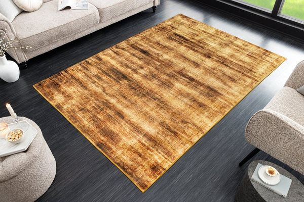riess-ambiente Designteppich SOFT TOUCH 230x160cm senfgelb gold · Indoor Kurzflor-Teppich, rechteckig, Höhe: 8 mm, Wohnzimmer · Fußbodenheizung-geeignet · pflegeleicht · modernes Design