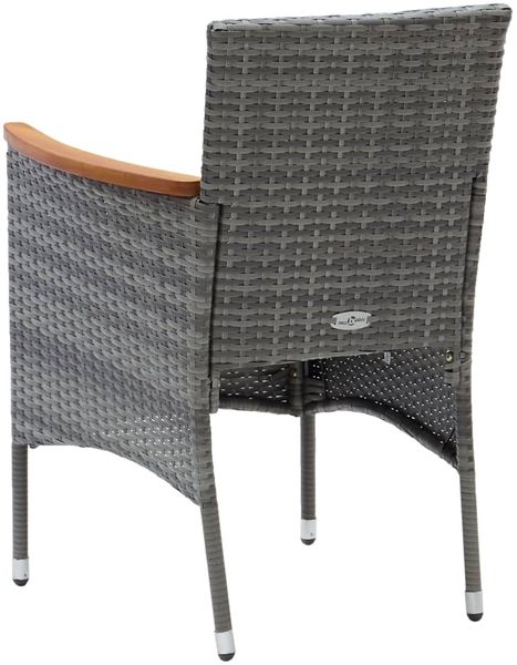 vidaXL Garten-Essstühle 4 Stk. Poly Rattan Grau 310567 Bild 5