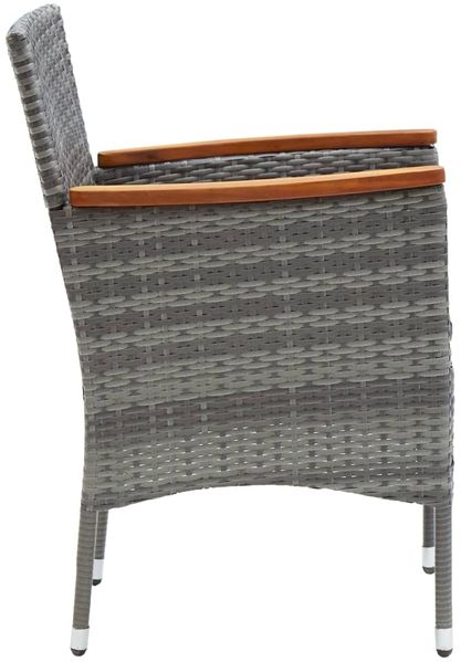 vidaXL Garten-Essstühle 4 Stk. Poly Rattan Grau 310567 Bild 4