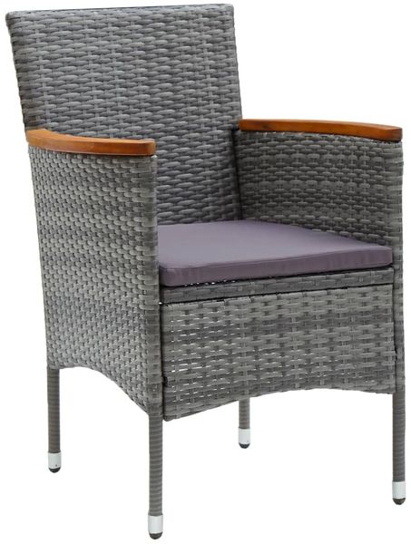vidaXL Garten-Essstühle 4 Stk. Poly Rattan Grau 310567 Bild 2