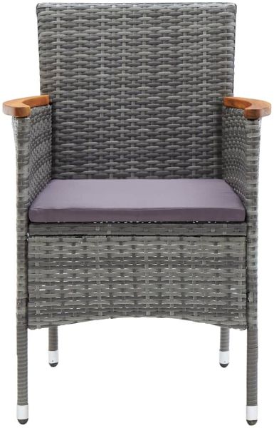 vidaXL Garten-Essstühle 4 Stk. Poly Rattan Grau 310567 Bild 3