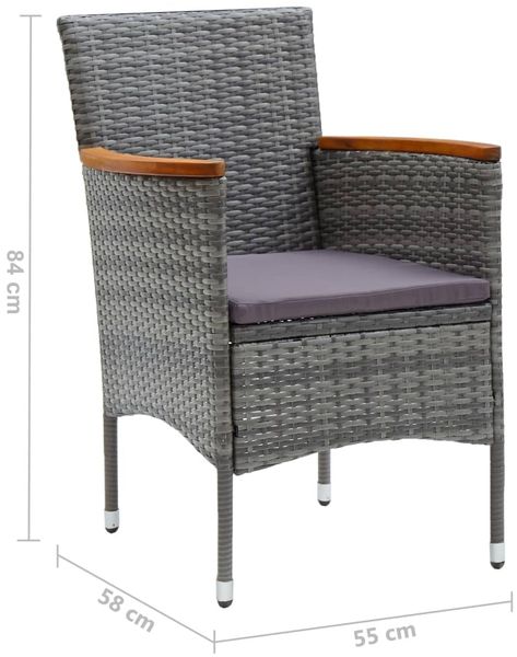 vidaXL Garten-Essstühle 4 Stk. Poly Rattan Grau 310567 Bild 7