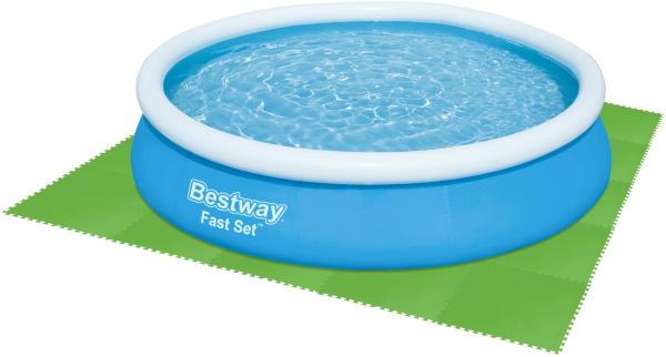 Bestway Flowclear Pool Bodenschutzmatten 9 Stk. Grün 5,47 m² 92885