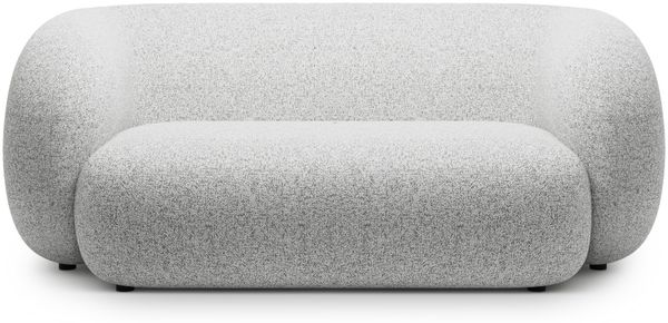 Micadoni Sofa Kate 2-Sitzer Strukturierter Stoff Hellgrau Melange