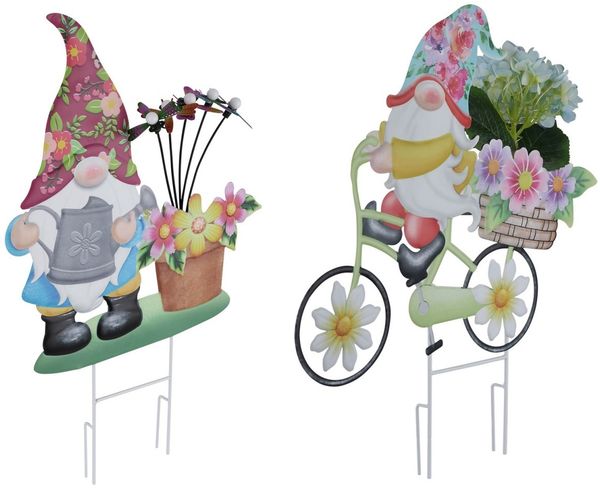 Solarleuchte Garten Gartenzwerg Lustig 2er Set Solarlampe Außenlampe Solar