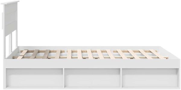 vidaXL Bettrahmen mit Kopfteil Weiß 160 x 200 cm Massives Kiefernholz 3409735 Bild 8