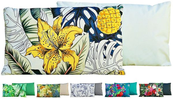 JACK Dekokissen Outdoor Lounge Kissen 30x50cm Motiv inkl. Füllung, mit Lotus-Effekt, Robust, Strapazierfähig, für Innen & Außen geeignet