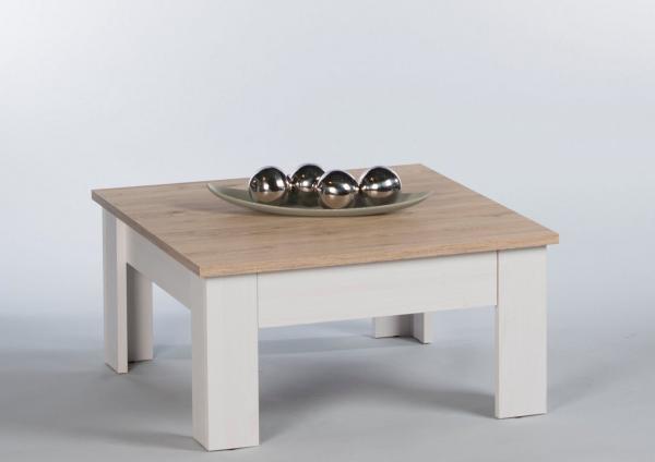 'Romance Mini' Couchtisch mit quadratischer Schublade, Eiche San Remo/ Sibiu Lärche, 40 x 80 x 80 cm