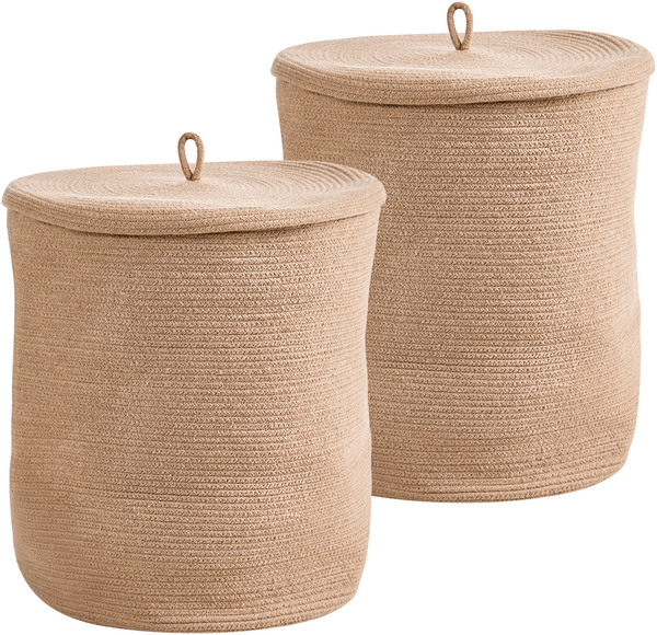 Aufbewahrungskorb 2er Set SILOPI Baumwolle Beige