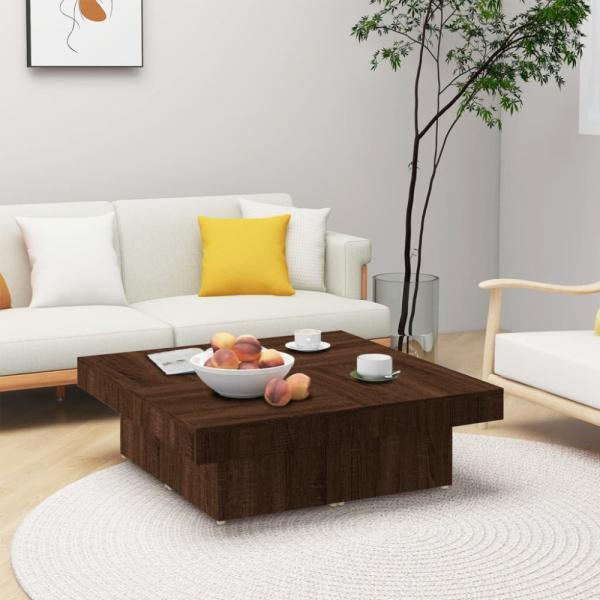 Couchtisch 90 x 90 x 28 cm Holzwerkstoff, Dunkelbraun