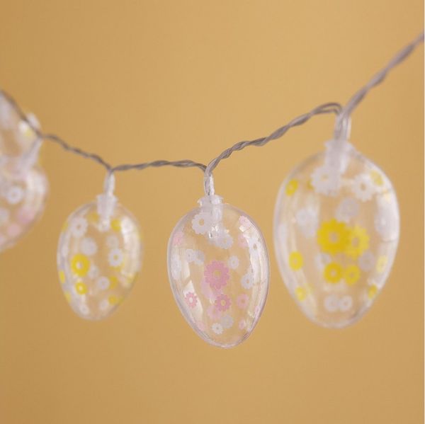Lights4fun LED-Lichterkette 10er batteriebetriebene warmweiße Ostereier LED-Lichterkette