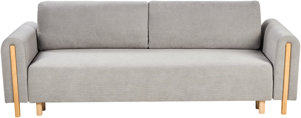 Schlafsofa 3-Sitzer KVAM Stoff Grau mit Stauraum