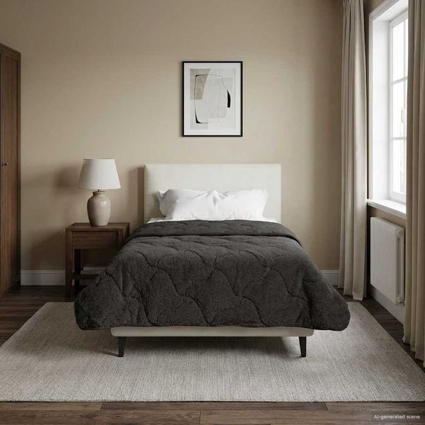 vidaXL Winterbettdecke Gepolstert Anthrazit 155x200 cm 42026303
