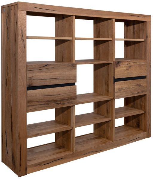 Massivholz Regal Wild-/Zerreiche 160x36x140 tabacco brown geölt Montreux #243