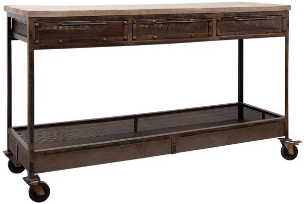 Konsolentisch Mango 150x45x90 braun lackiert HEAVY INDUSTRY #221