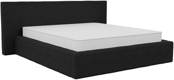 Bett Orion - Samtstoff - schwarz - 140x200 cm